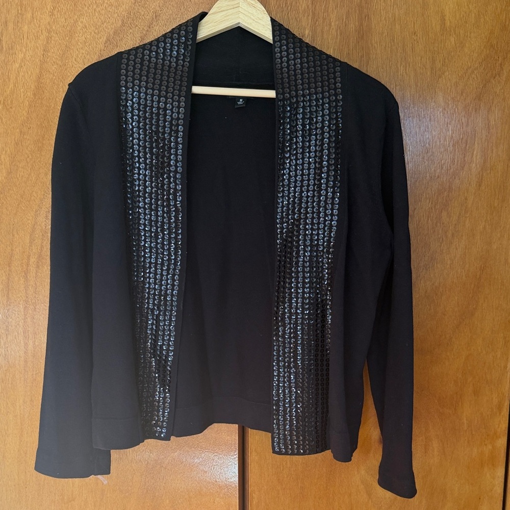 Nine West Black Sequin Cardigan